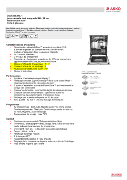 Asko DSD645BXXL/1 Lave vaisselle tout intégrable Product fiche