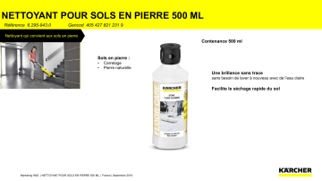 Kärcher | Product information | Karcher Nettoyant sols en pierre Détergent Product fiche | Fixfr