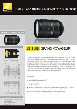 Nikon AF-S 28-300mm f/3.5-5.6G ED VR Nikkor Objectif pour Reflex Product fiche