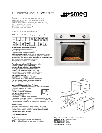 Product information | Smeg SFP6925BPZE1 Four encastrable Product fiche | Fixfr