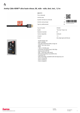 Avinity 8k Or cable tissu 1M Câble HDMI Product fiche