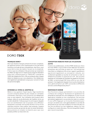 Product information | Doro 730X Graphite Téléphone portable Product fiche | Fixfr