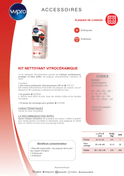 Wpro KVC015 Kit vitro Nettoyant Product fiche