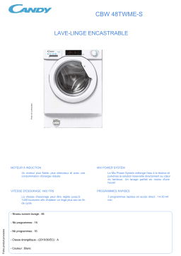 Candy CBW 48TWME-S Lave linge hublot encastrable Product fiche