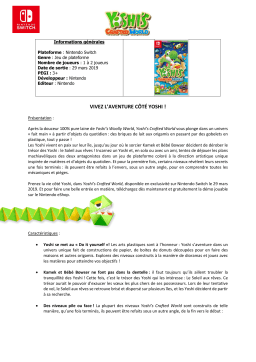 Nintendo Yoshi's Crafted World Jeu S Product fiche