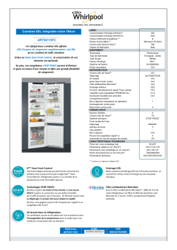 Whirlpool ART9811SF2 Réfrigérateur 2 portes encastrable Product fiche
