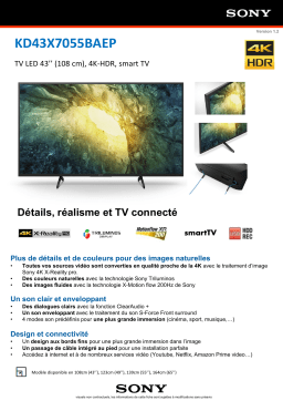 Sony KD43X7055 TV LED Product fiche