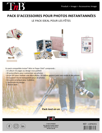 Product information | TNB Pack Lensy pour format photo Mini Pack accessoires Product fiche | Fixfr