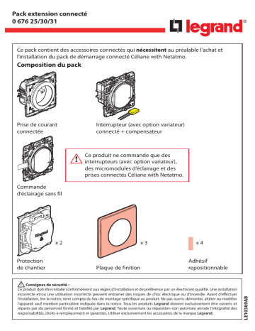 Manuel du propriétaire | Legrand Kit extension Céliane Interrupteur connecté Owner's Manual | Fixfr