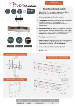 Meliconi Grenade 160 cm bois Meuble TV Product fiche