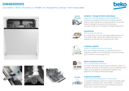 Beko DIN48420DOS AutoDose Lave vaisselle tout intégrable Manuel utilisateur