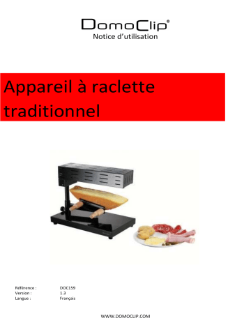 Manuel du propriétaire | Livoo DOC159 Raclette Owner's Manual | Fixfr