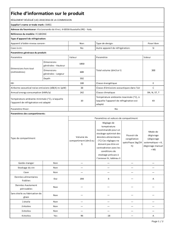 Product information | Smeg FC18XDNE Réfrigérateur combiné Product fiche | Fixfr