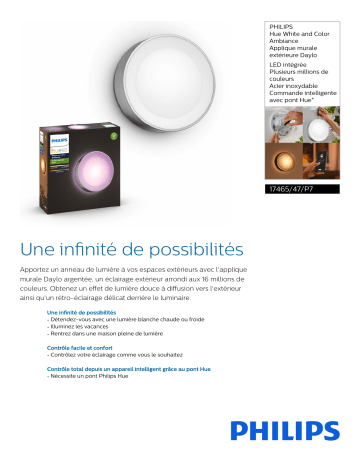 Product information | Philips HW&CA DAYLO Applique 15W Inox Luminaire Product fiche | Fixfr