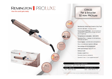 Product information | Remington Ci9132 PROluxe Fer à boucler Product fiche | Fixfr