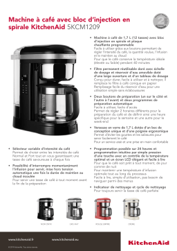 Kitchenaid 5KCM1209EAC Crème Cafetière filtre Product fiche