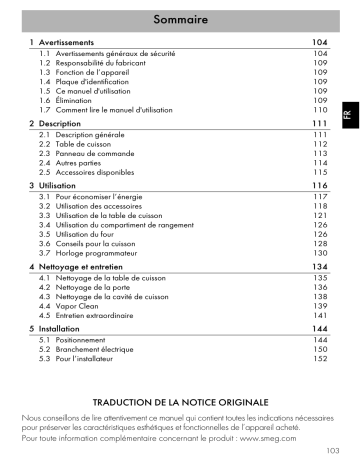 Manuel du propriétaire | Smeg TR90IX9-1 Piano de cuisson induction Owner's Manual | Fixfr