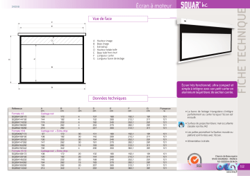 Product information | Oray Squar HC 192x342 Ecran de projection Product fiche | Fixfr