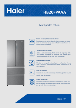 Haier HB20FPAAA Réfrigérateur multi portes Product fiche