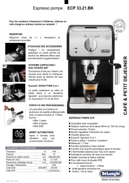 Delonghi ECP33.21.BK Noir Machine à expresso Product fiche