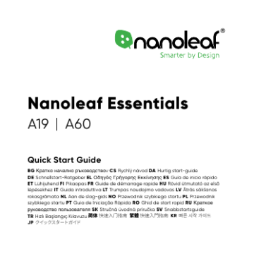 Product information | Nanoleaf Essentials Smart Light Bulb-800Lm-RGBW Ampoule connectée Manuel utilisateur | Fixfr