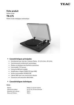 Teac TN-175 Platine vinyle Owner's Manual