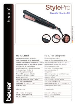 Beurer HS40 Lisseur Product fiche