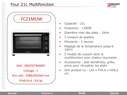 Brandt FC21MUW Mini four Product fiche