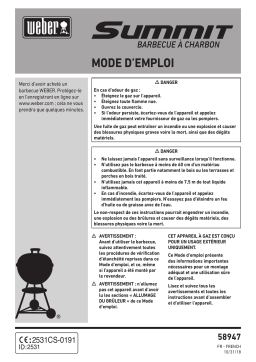 Weber Summit Charcoal Barbecue charbon Owner's Manual