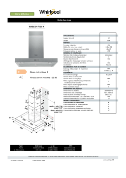 Whirlpool WHBS64FLMX Hotte décorative murale Product fiche