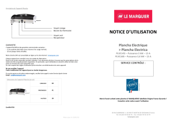 Manuel du propriétaire | Le Marquier Vintage Electrica 160 inox Plancha électrique Owner's Manual | Fixfr