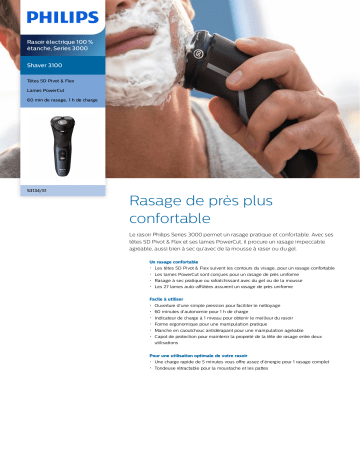 Product information | Philips S3134/51 Rasoir électrique Product fiche | Fixfr