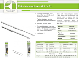 Electrolux RAILS TELESCOPIQUES E4OHTR11 Rails télescopiques Manuel utilisateur