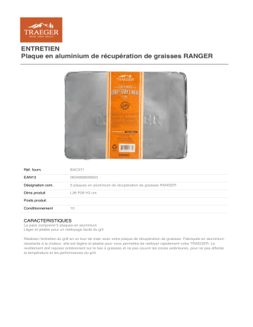 Product information | Traeger 5 PLAQUES ALU POUR RANGER Plaque aluminium Product fiche | Fixfr