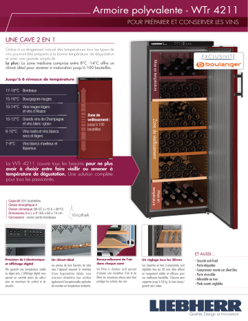 Product information | Liebherr WTR4211 Cave à vin de service Product fiche | Fixfr