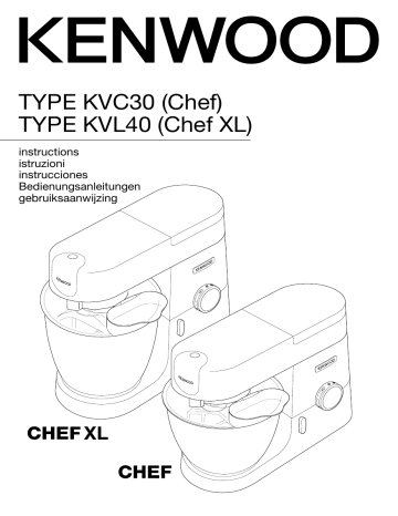 KVL4115S Chef XL Silver | Manuel du propriétaire | Kenwood KVC3105S Chef silver Robot pâtissier Owner's Manual | Fixfr