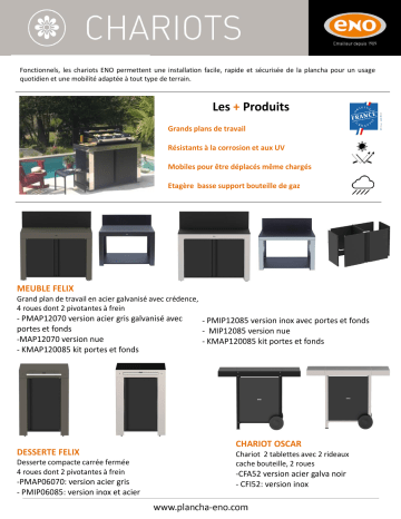 Product information | ENO Felix 2 portes pour plancha Inox/acier Chariot Plancha Product fiche | Fixfr