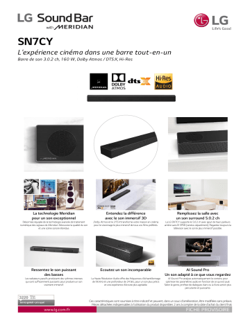 Product information | LG SN7CY Barre de son Product fiche | Fixfr