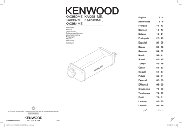 Manuel du propriétaire | Kenwood KAX992ME Laminoir Owner's Manual | Fixfr