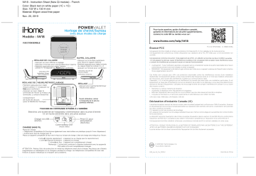 Manuel du propriétaire | Ihome IW18 Réveil Owner's Manual | Fixfr