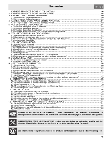 Manuel du propriétaire | Smeg CG92PX9 Piano de cuisson mixte Owner's Manual | Fixfr