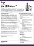 Sage Appliances 3X Bluicer Extracteur de jus Product fiche