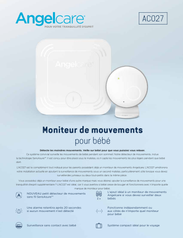 Product information | Angelcare Moniteur de mouvements AC027 Babyphone Product fiche | Fixfr