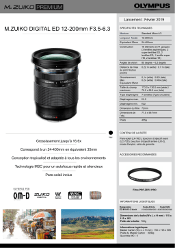 Olympus 12-200mm F3.5-6.3 noir Objectif pour Hybride Product fiche