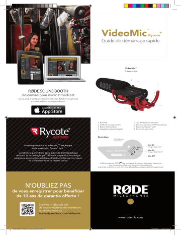 Manuel du propriétaire | Rode VideoMic R Micro Owner's Manual | Fixfr