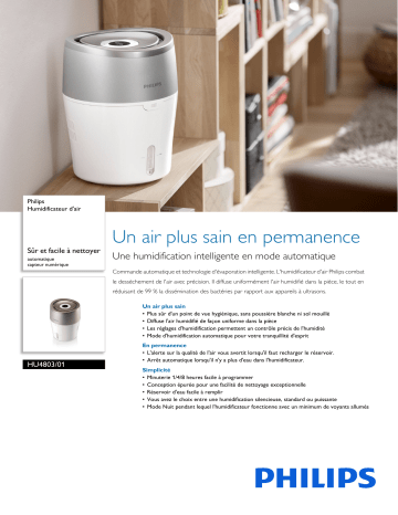 Product information | Philips HU4803/01 Humidificateur Product fiche | Fixfr