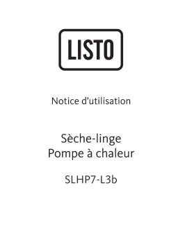 Listo SLHP7-L3b Sèche linge pompe à chaleur Owner's Manual