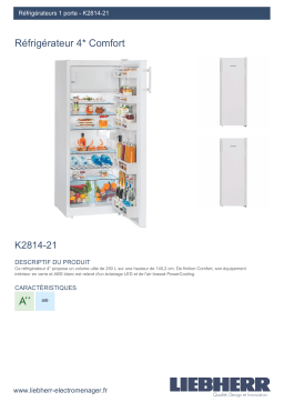 Liebherr K2814-21 Réfrigérateur 1 porte Product fiche