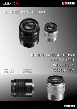 Panasonic 45-150mm f/4-5.6 noir OIS Lumix G Vario Objectif pour Hybride Product fiche