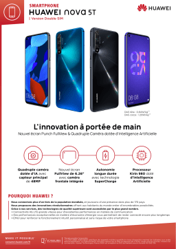 Huawei Nova 5T Purple Smartphone Product fiche